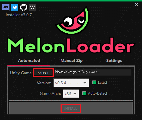 MelonLoader 安裝畫面
