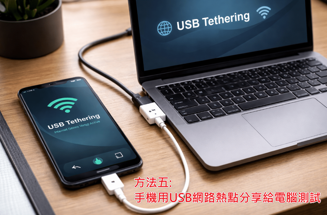 手機 USB 熱點分享測試