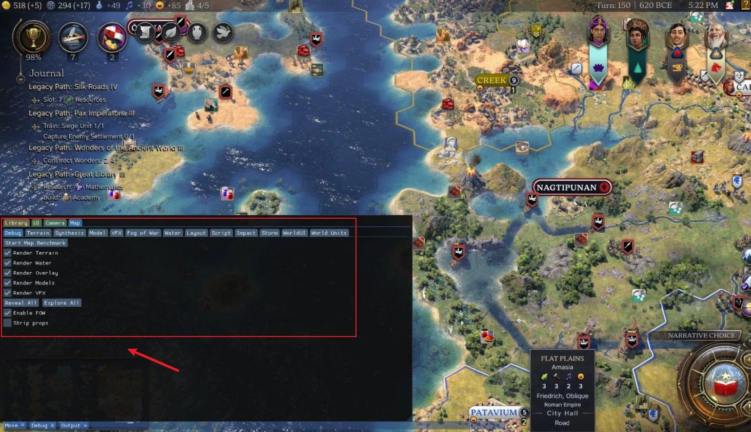 文明帝國7-Debug調試介面-控制台成功啟用畫面