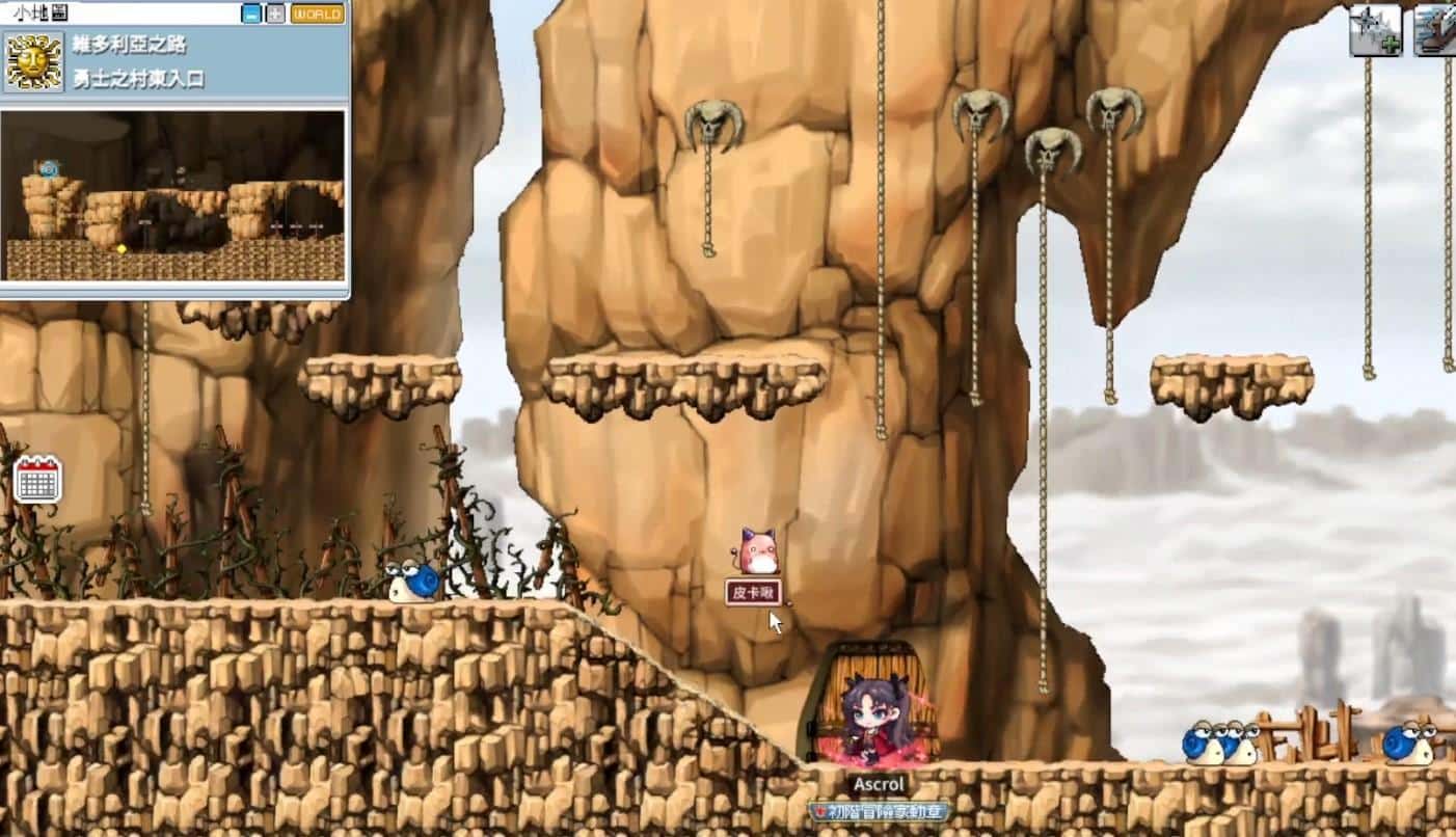 楓之谷 Artale 勇士之村東入口 地圖截圖