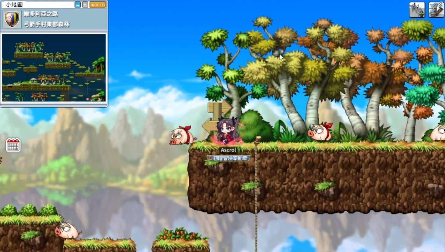 楓之谷 Artale 弓箭手村東部森林地圖截圖