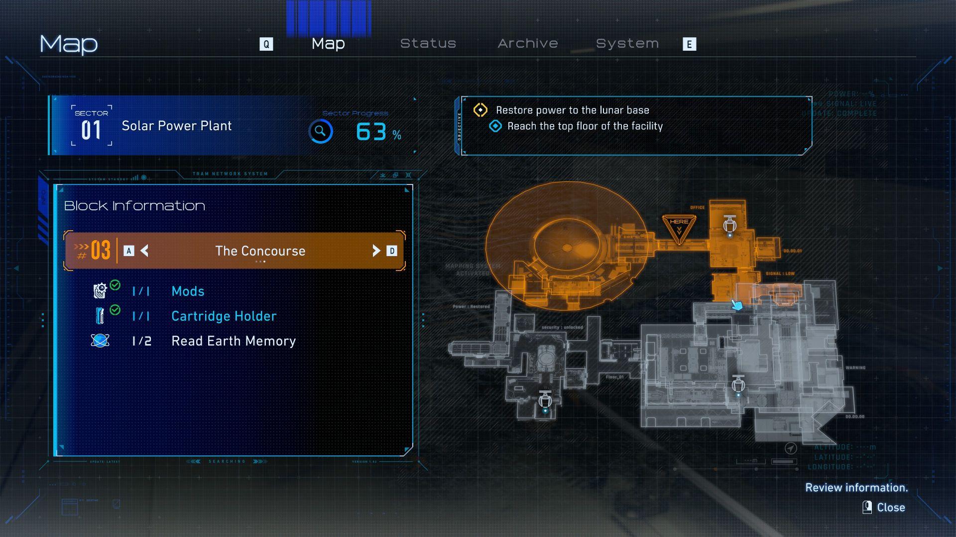 人機迷網 PRAGMATA 迷你阿艙 #02 中央大廳第一個 地圖位置