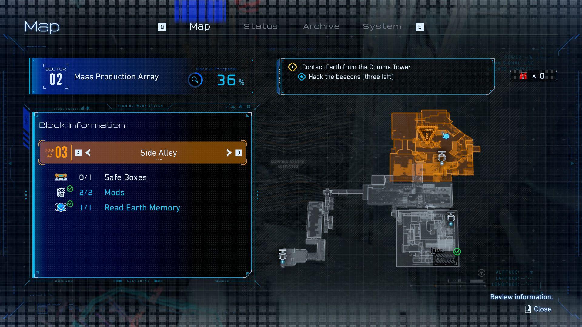 人機迷網 PRAGMATA 迷你阿艙 #05 側巷 地圖位置