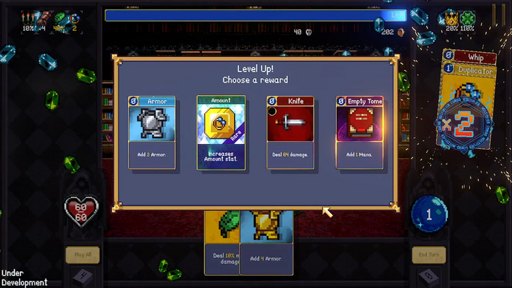 吸血鬼爬行者升等介面——選擇新卡牌加入牌庫