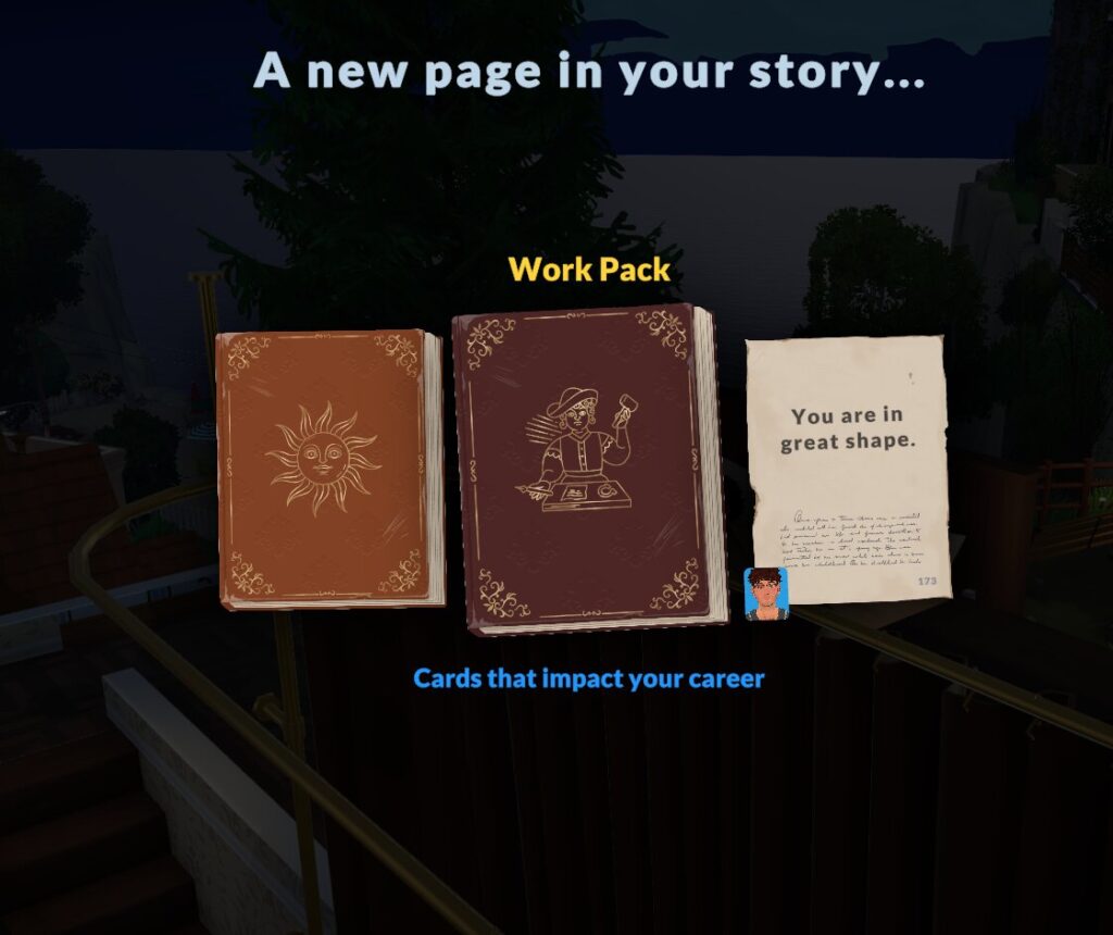 平行人生說書人Work Pack卡牌選擇畫面
