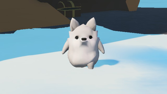 Sledding Game 北極狐外觀皮膚，全白毛色的圓滾狐狸角色