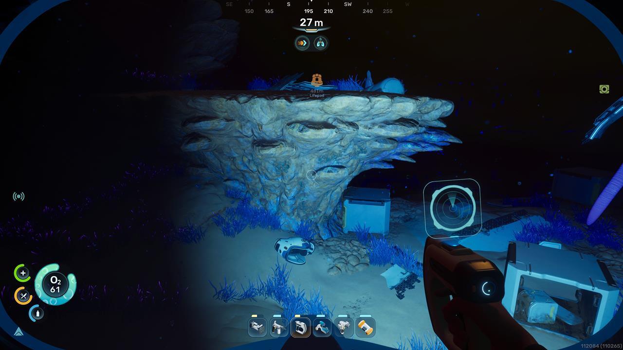 Subnautica 2-深海礁石巨觸水母區-蝌蚪號碎片位置四