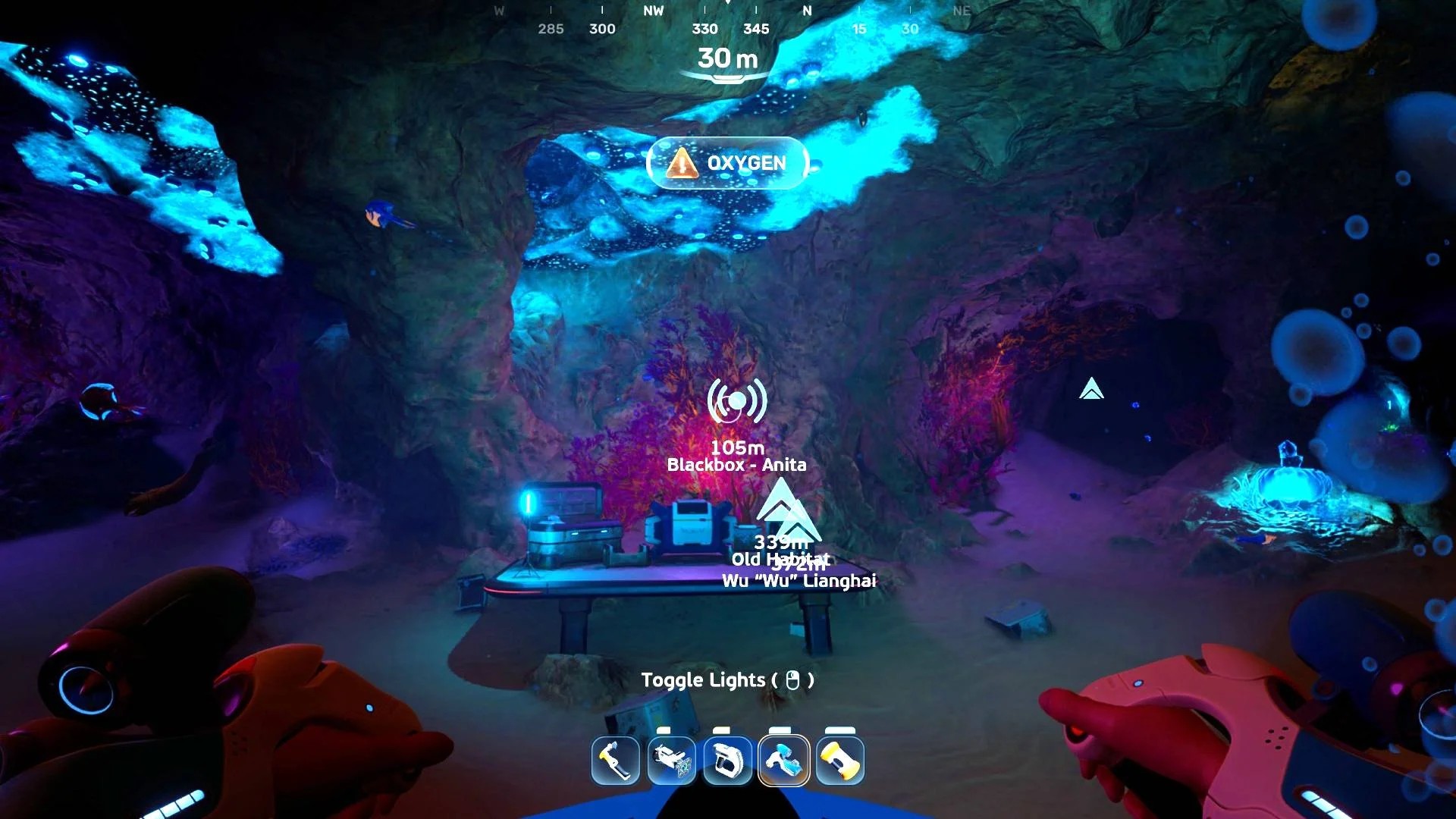 Subnautica 2-海底洞穴-洞穴內補氧站與礦脈