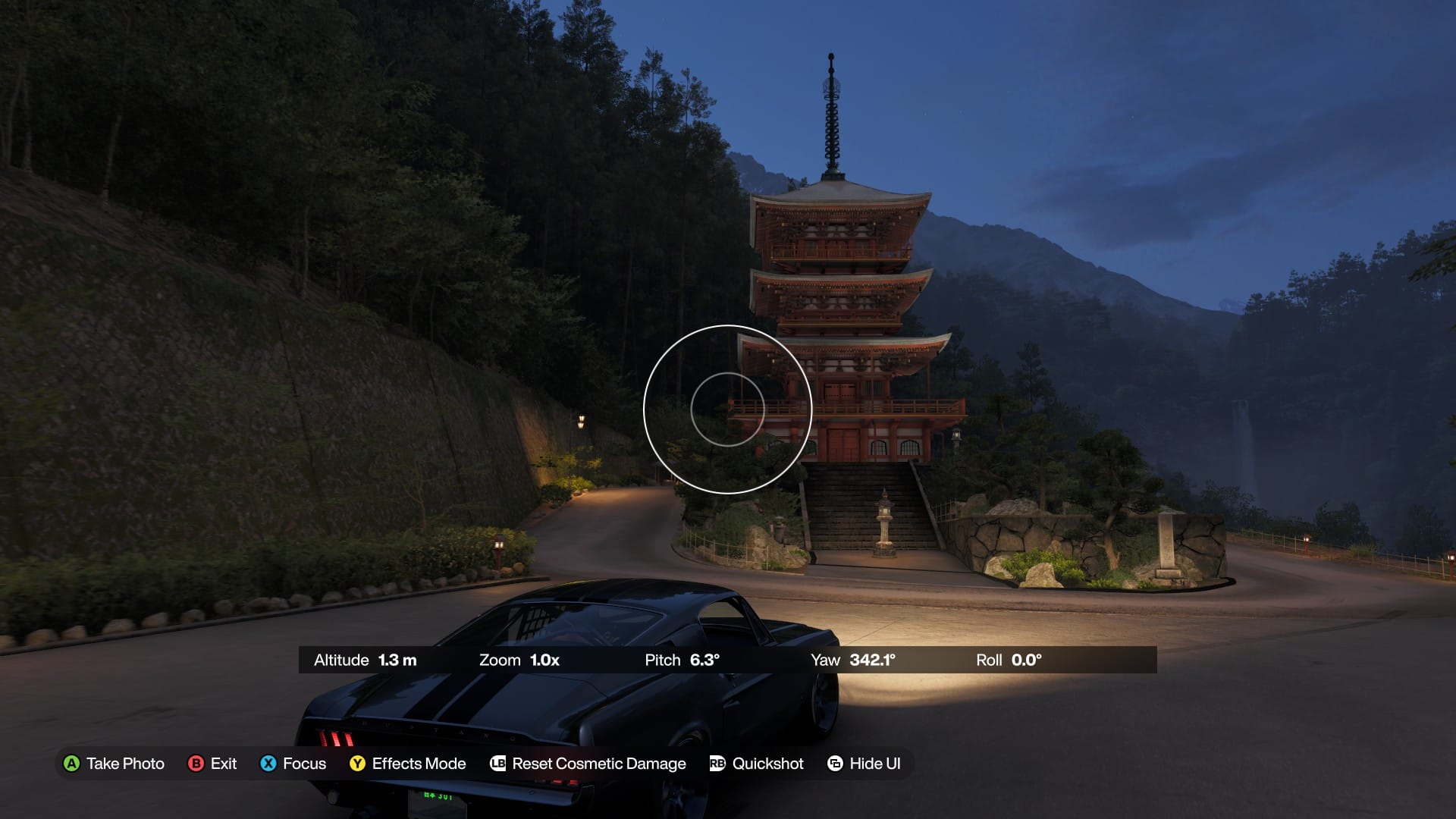 FH6-那智瀑布神社拍攝實景-夜晚五重塔