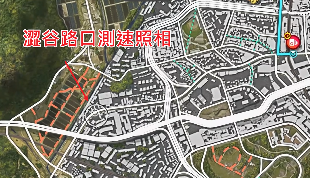 極限競速地平線6-澀谷市區-測速照相地圖位置