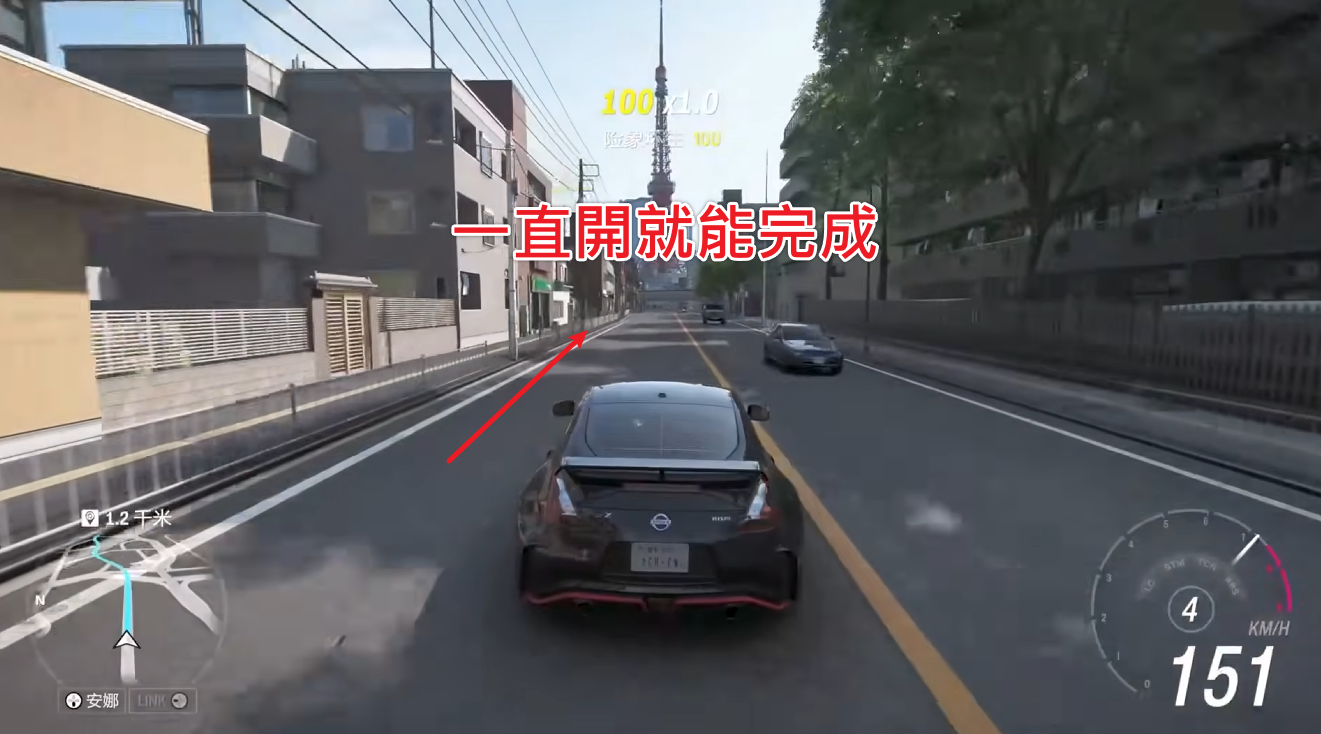 極限競速地平線6-澀谷直道-370Z全速衝刺通過測速點