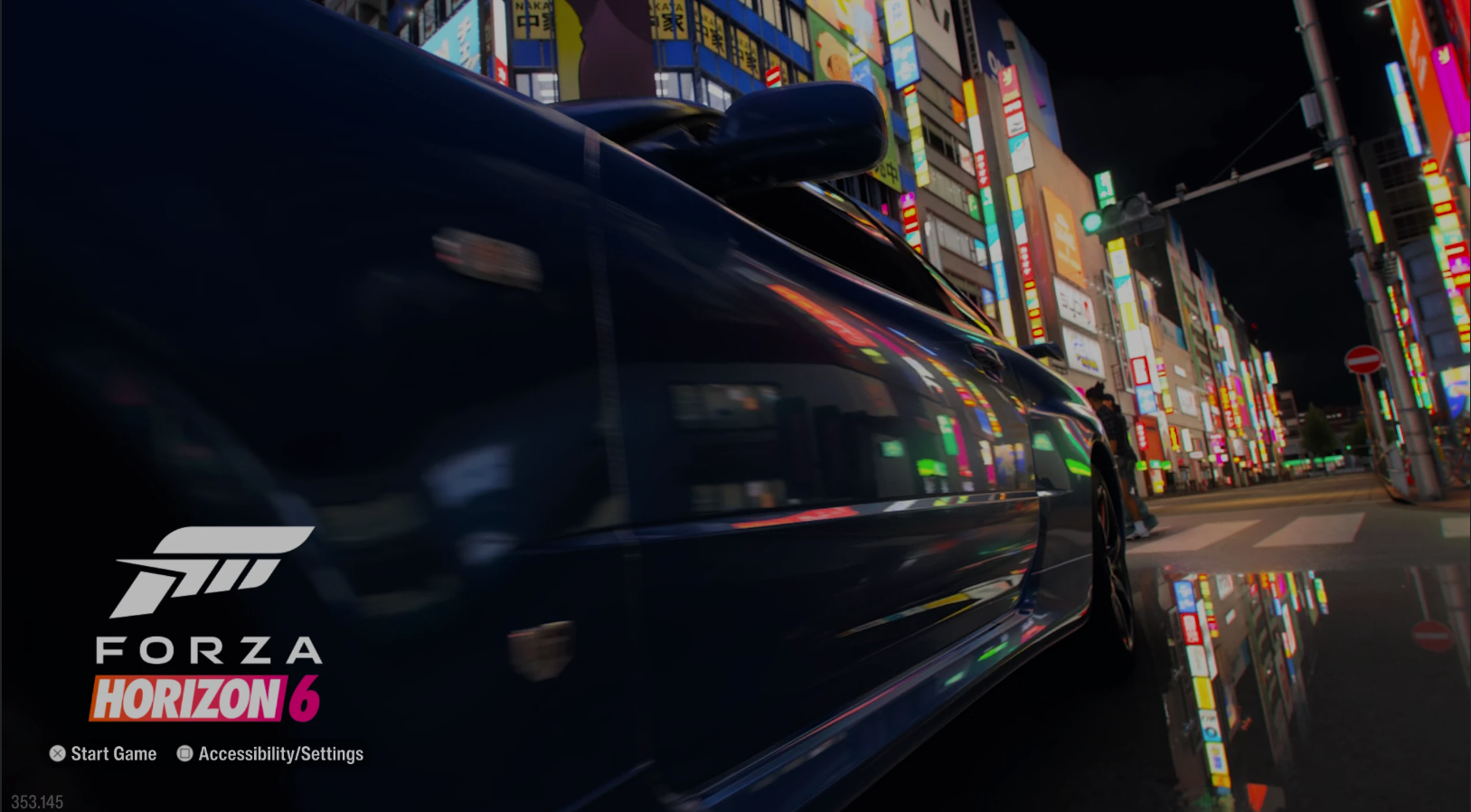 FH6-遊戲開場東京夜晚街道畫面