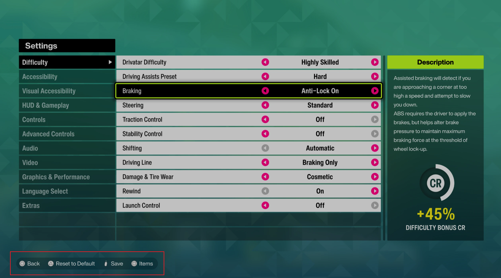 FH6-設定頁面-安裝DualSense-MOD後PS按鈕圖示顯示