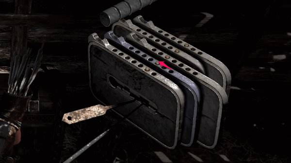 Gothic 1 Remake 開鎖步驟9，第5片撥板向左移動2次