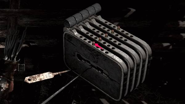 Gothic 1 Remake 開鎖步驟12，第4片撥板向右移動1次