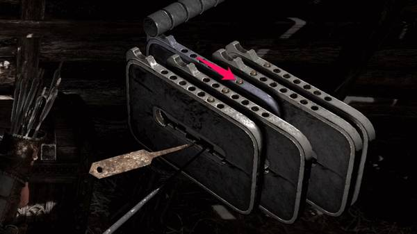 Gothic 1 Remake 開鎖步驟1，第5片撥板向左移動1次