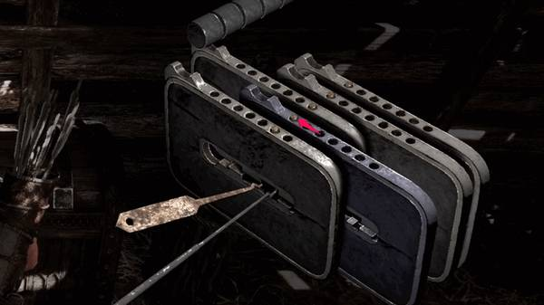 Gothic 1 Remake 開鎖步驟3，第5片撥板向左移動2次
